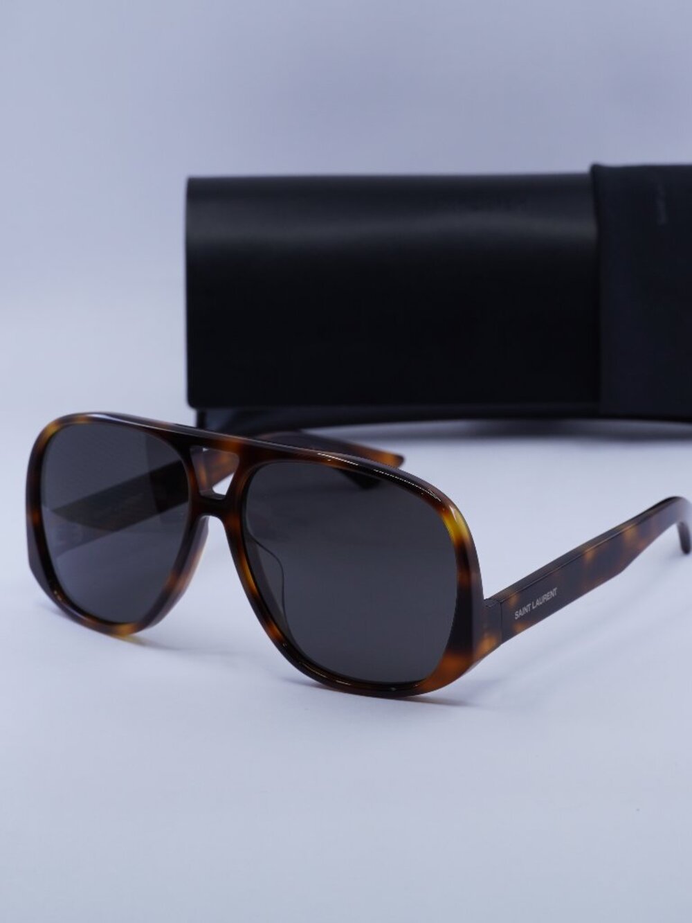 Saint Laurent SL652/F SOLACE 002 Aviator Sunglasses - Havana/Black